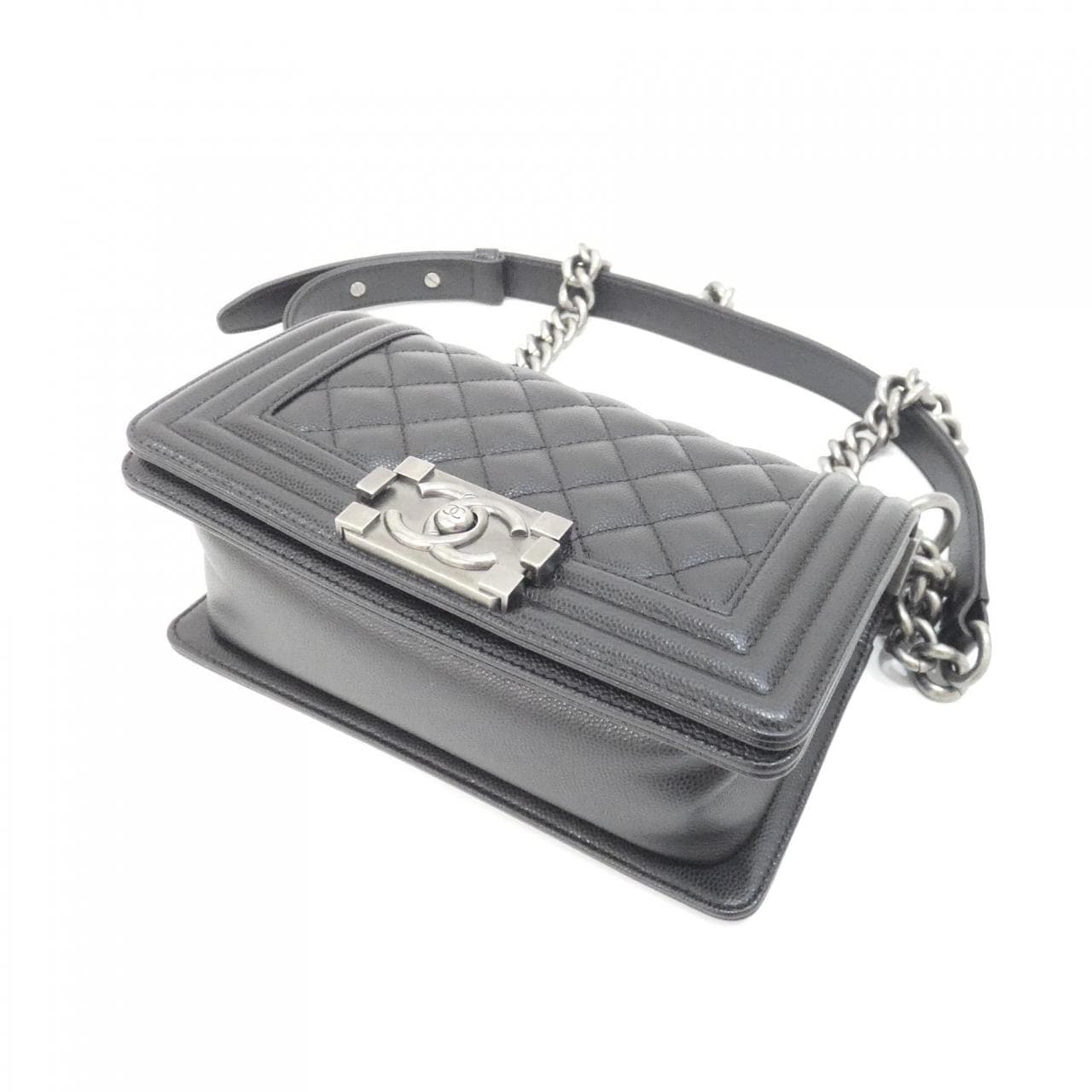 CHANEL Boy Chanel 67085 Shoulder Grained Calfskin