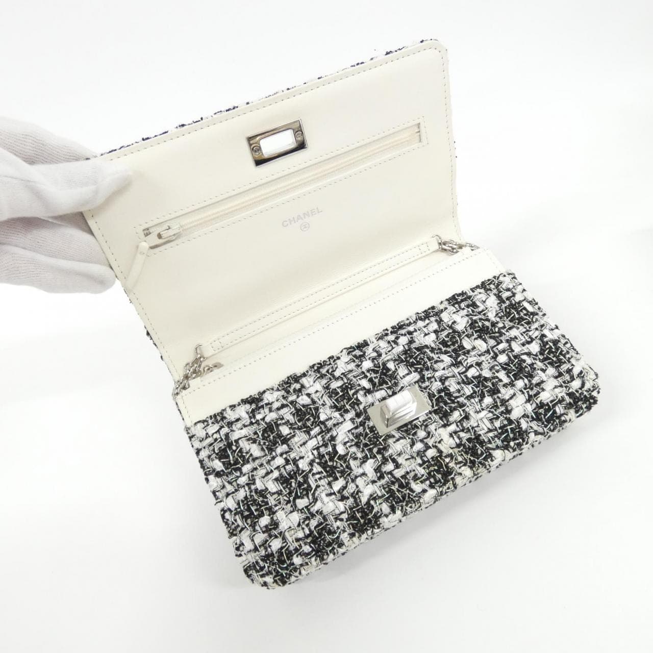 CHANEL 70328 銀包 粗花呢