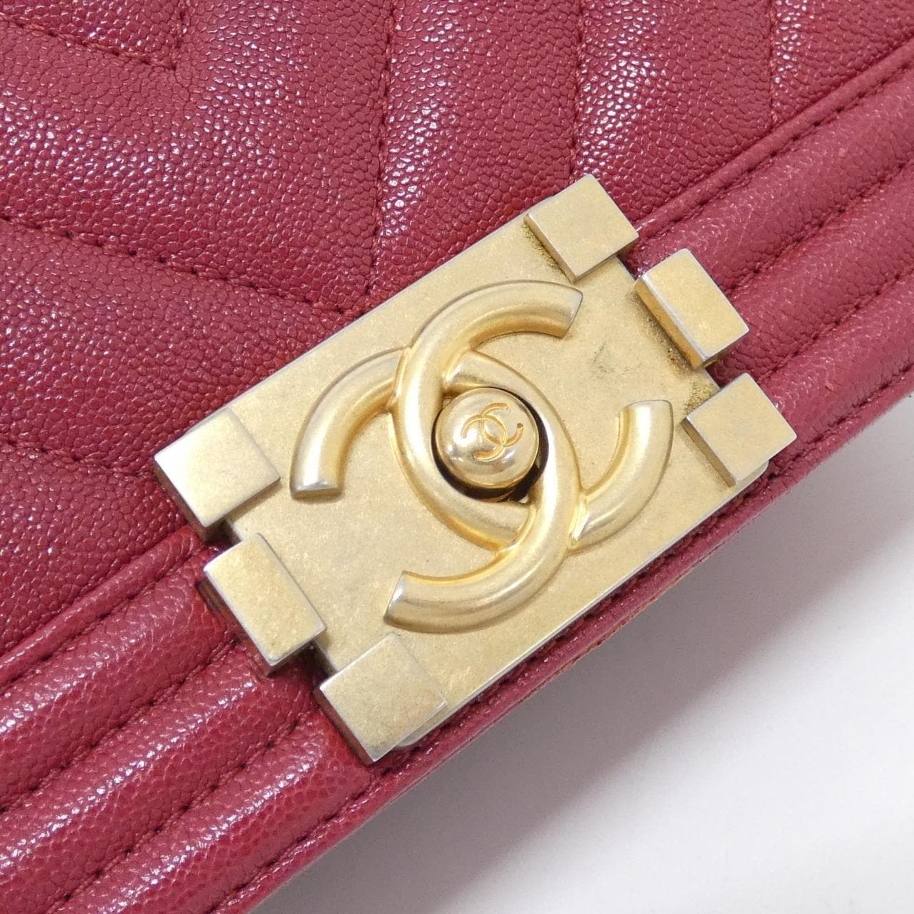 CHANEL Boy Chanel 67085 Shoulder Grained Calfskin