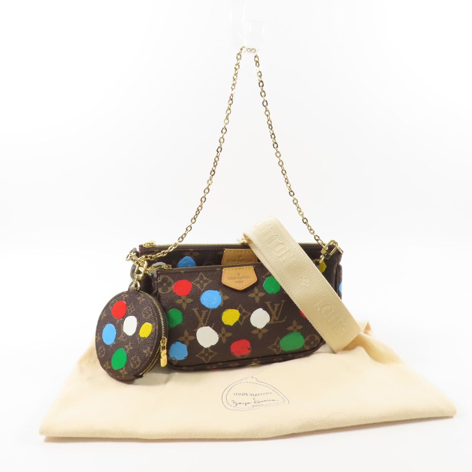 LOUIS VUITTON Multi Pochette M46385 兩用包 塗層帆布